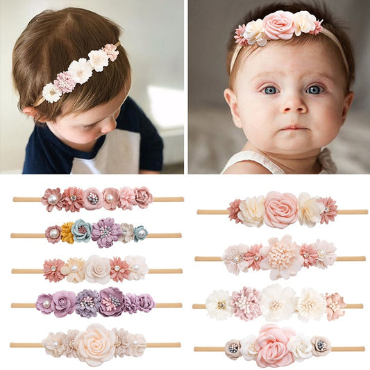 Baby Mädchen Stirnband Nettes Baby elastisches Haarband Neugeborenen Kopf Blume, Kleinkind Stirnband, Kopfbedeckung Kinder Zubehör