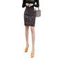 Eleganter, karierter, bedruckter lässiger Rock für Damen, hohe Taille, Stretch-Paket, Hüfte, Bleistiftröcke, Übergröße