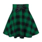 Schwarz karierter Damen-Gothic-Rock, plissiert, kariert, für Sommer,Frühling und Herbst, Mini-Rock Clubwear