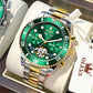 Herren Edelstahl Mechanische Uhr, Automatikuhr Luxus Wasserdichte Sport Herrenuhr