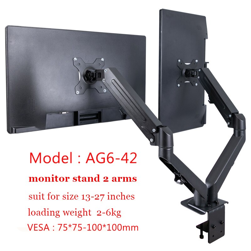 Full Motion Desktop-Halterung, LCD-TV-Gasfederarm, TV-Monitorhalterung Geeignet für 17-27-Zoll-Monitore