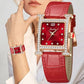 2023 neue Mode Damenuhren, Mode Leder Quarzuhr, TOP Marke Luxus Zifferblatt Einfache Rose Gold