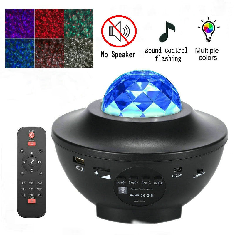 LED Sternenhimmel Projektor Nachtlicht Galaxy Star Projektor Ocean Wave, Nachtlampe mit Musik Bluetooth Lautsprecher für Kinder