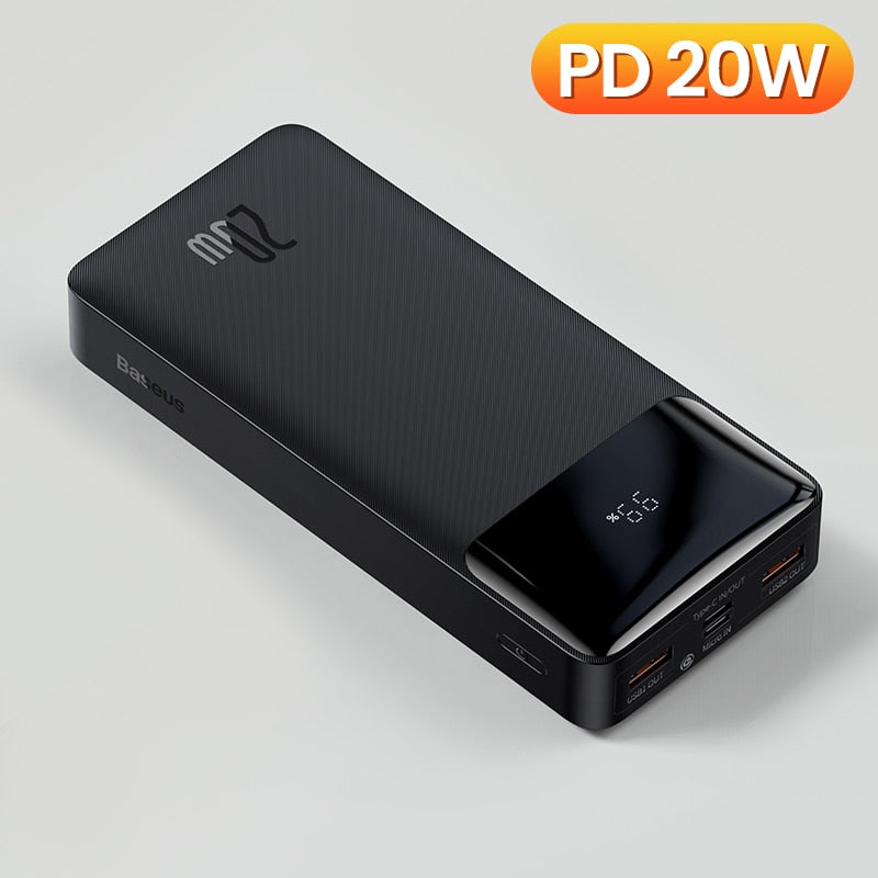 Baseus Power Bank 20000 mAh Tragbares Ladegerät Powerbank 10000 mAh, Externer Akku PD 20 W Schnellladung für iPhone, Xiaomi ...