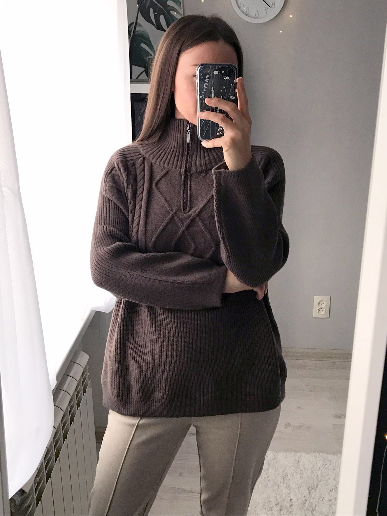 Überdimensionierter gestrickter Wolle Pullover für Frauen / dick warm gestrickter Pullover / Rollkragen solide Langarm