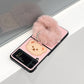 Plüsch Pink Bear passend für Samsung Galaxy zflip3 Handyhülle, Herbst- und Winterhand zflip Ring Handyhüllen
