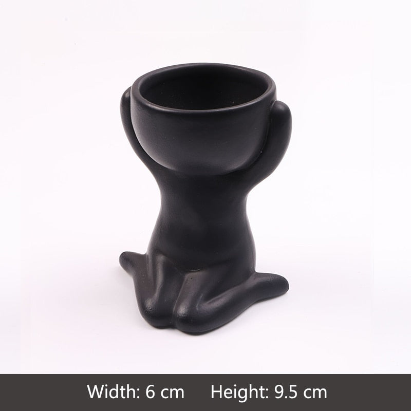Personalisierter Keramik-Blumentopf, Handgefertigte Handwerkvase für Heimdekoration