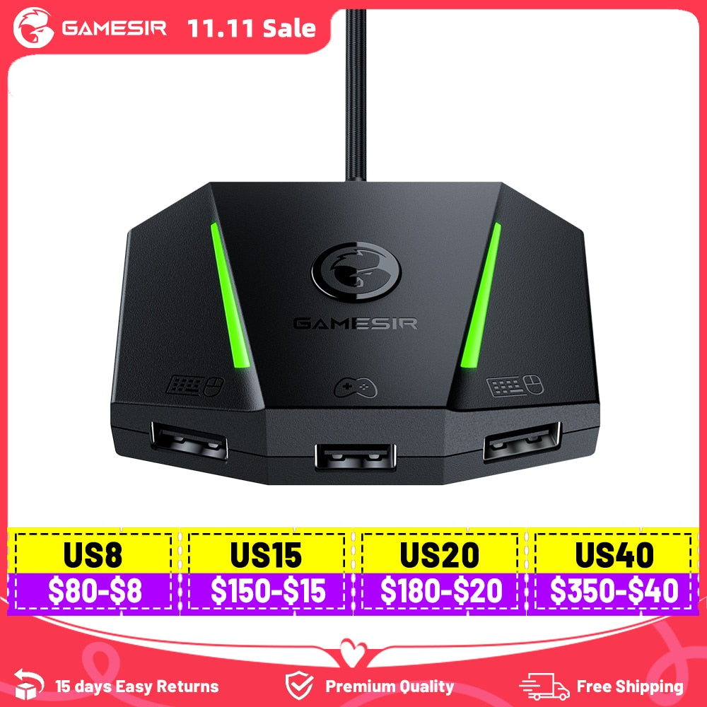 GameSir VX2 AimBox Tastatur Maus Gamepad Adapter Konverter für Xbox Serie X / S, Xbox One, PlayStation 4, PS4, Nintendo Switch, PS5