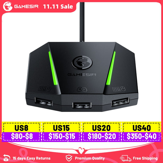 GameSir VX2 AimBox Tastatur Maus Gamepad Adapter Konverter für Xbox Serie X / S, Xbox One, PlayStation 4, PS4, Nintendo Switch, PS5