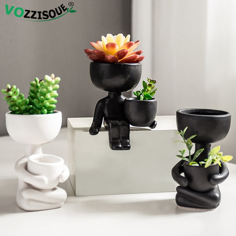 Personalisierter Keramik-Blumentopf, Handgefertigte Handwerkvase für Heimdekoration