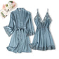 Spitzenbesatz Sexy Hochzeitsdame  Robe -Anzug, Kimono Bademantel Kleid für Mini Nachtwäsche & Intime Dessous