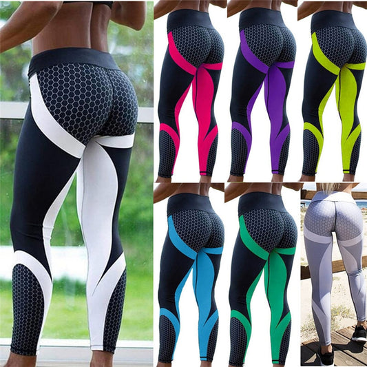 Bedruckte Yoga-Hosen für Damen, Push-Up, professionelles Laufen, Fitness, Sport, Leggings, enge Hosen, Bleistift-Leggins