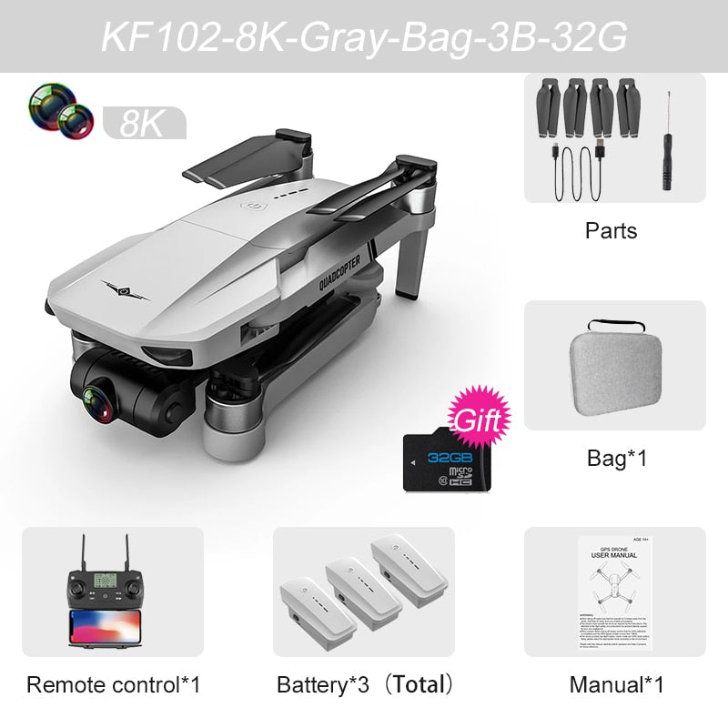 2022 Neue GPS Drohne 4k Profesional, 8K HD Kamera 2-Achsen Gimbal Anti-Shake Luftbildfotografie Brushless Faltbarer Quadcopter 1.2km