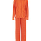 2-teilige Damen-Hosen mit weitem Bein, Anzug und drapiertes Hemd