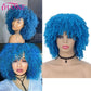 Afro Kinky Curly Synthetische Perücke Lila Perücke Curly Perruque Bob Synthétique, Kurze Perücken Für Schwarze Frauen, 3/4 Halbperücke Hitzebeständig