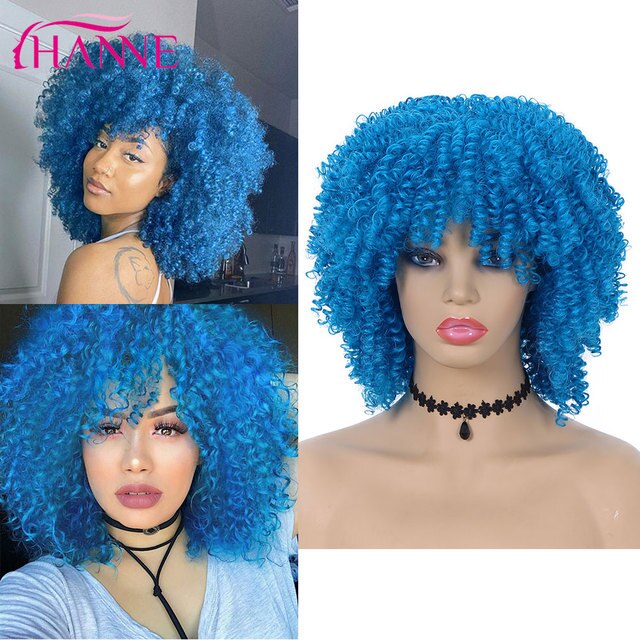 Afro Kinky Curly Synthetische Perücke Lila Perücke Curly Perruque Bob Synthétique, Kurze Perücken Für Schwarze Frauen, 3/4 Halbperücke Hitzebeständig