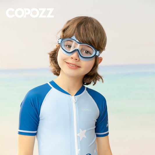 Kinder-Schwimmbrille, Anti-Beschlag, wasserdicht, für Kinder und Jugendliche, großer Rahmen, Schwimmbrille für Jungen und Mädchen, einteilige Schwimmbrille
