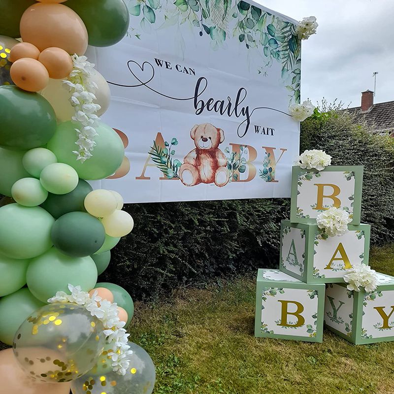 Staraise Transparent Letter A-Z Box Custom Baby Name Balloon Box Girl Boy Baby Shower Decorations Baby 1st Birthday Party Decor