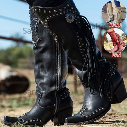 Hohe Damenstiefel mit Reißverschluss, 2022 Neue Mode mit hochwertigem Wildleder,Herbst / Winter