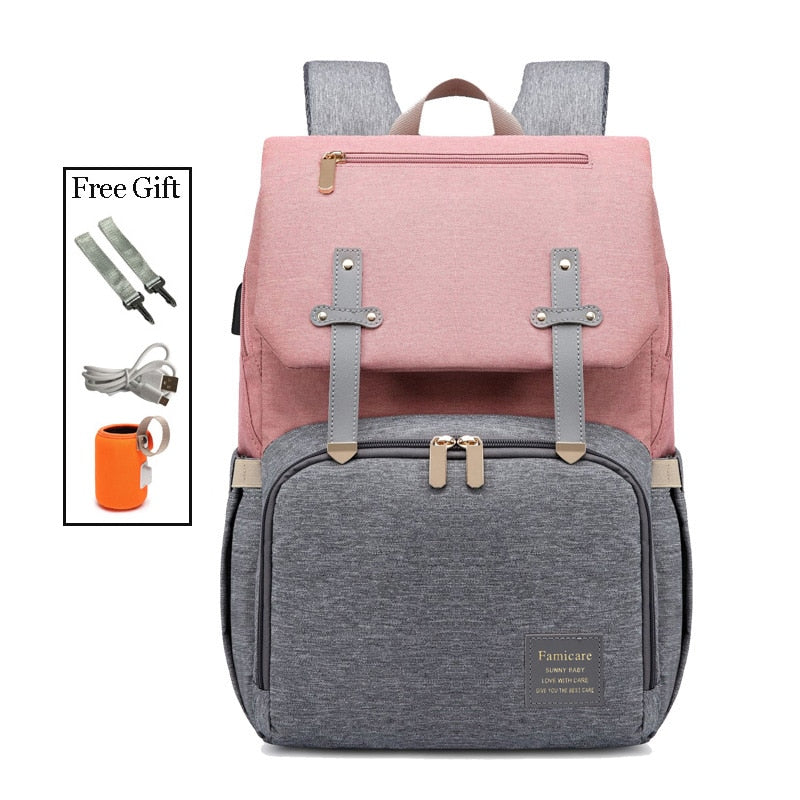Windeltasche Mama Papa Rucksack Kinderwagen Tasche Wasserdichte Oxford Handtasche Stillwindel Kits Mutterschaftstasche USB Wärmer Halter