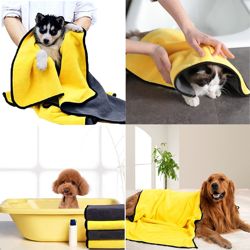 Schnell trocknende Handtücher für Hunde und Katzen, weiche Fasertücher, wasserabsorbierendes Badetuch, praktisches Reinigungstuch für Tierhandlungen, Heimtierbedarf