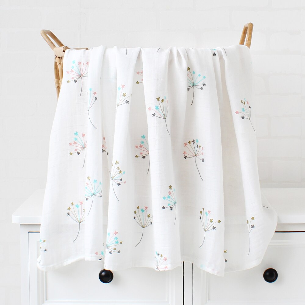 120x120cm 70% Bambus + 30% Baumwolle Babydecken für Neugeborene,  Wickeldecke für Baby