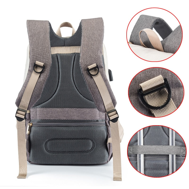 Windeltasche Mama Papa Rucksack Kinderwagen Tasche Wasserdichte Oxford Handtasche Stillwindel Kits Mutterschaftstasche USB Wärmer Halter