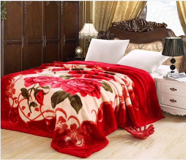 2–6 Kilogramm dicke, warme, flauschige, superweiche Rascheldecken, doppellagige Winter-Nerzdecke, fette Quilts, einzelne Decke in doppelter Größe