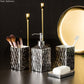 Vergoldeter Badezimmer-Accessoires-Set aus Keramik