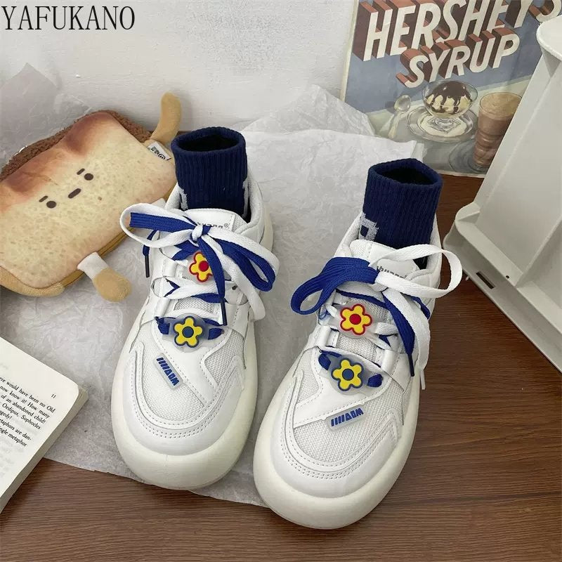 2022 Neue Frauen Freizeitschuhe, Weibliche Rosa Blau,  Vulkanisierte Sneakers Lace Up Canvas Schuhe