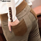 Damenkleidung S-4XL, Bleistift Hosen Hohe Taille, Dünne Dicke Samt Warme Winter Leggings