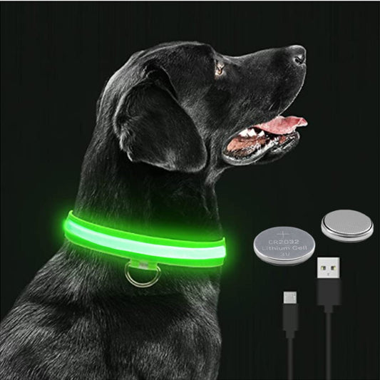 LED leuchtende Hundehalsband, Einstellbare blinkende Wiederaufladbare Leuchthalsband, Nacht Anti-Verlorene Hund Licht Geschirr für kleine Hunde