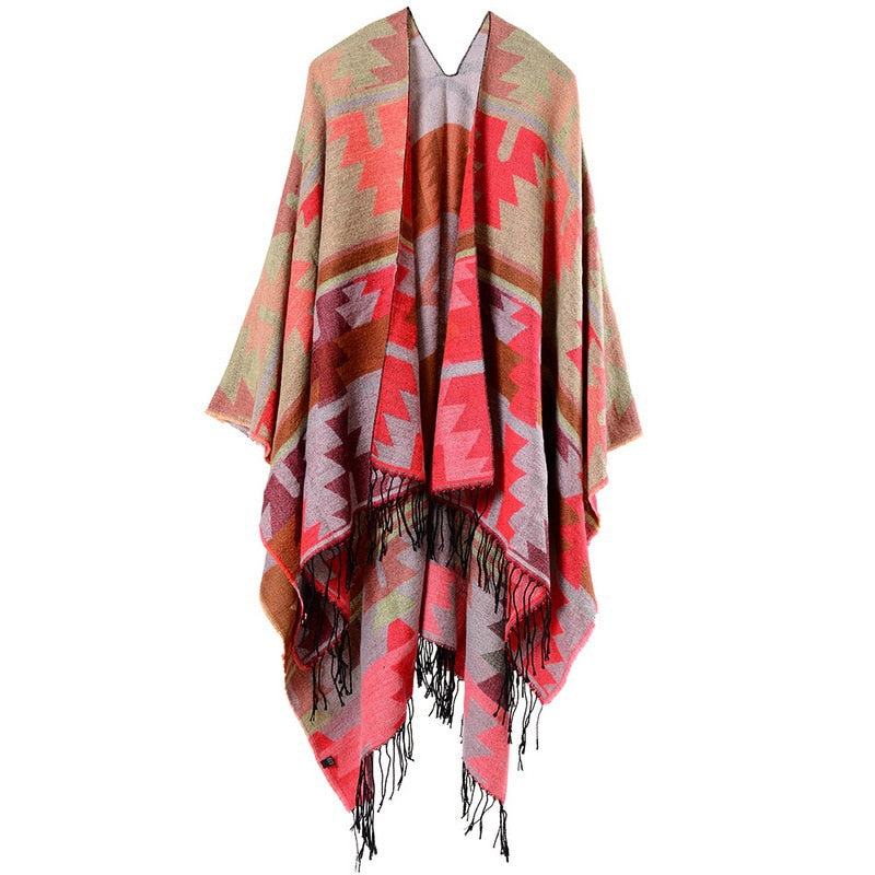 Nachahmung Kaschmir Damen, Schal Winter Warme Schal Wrap Bequeme Weibliche Gestrickte Dicke Decke