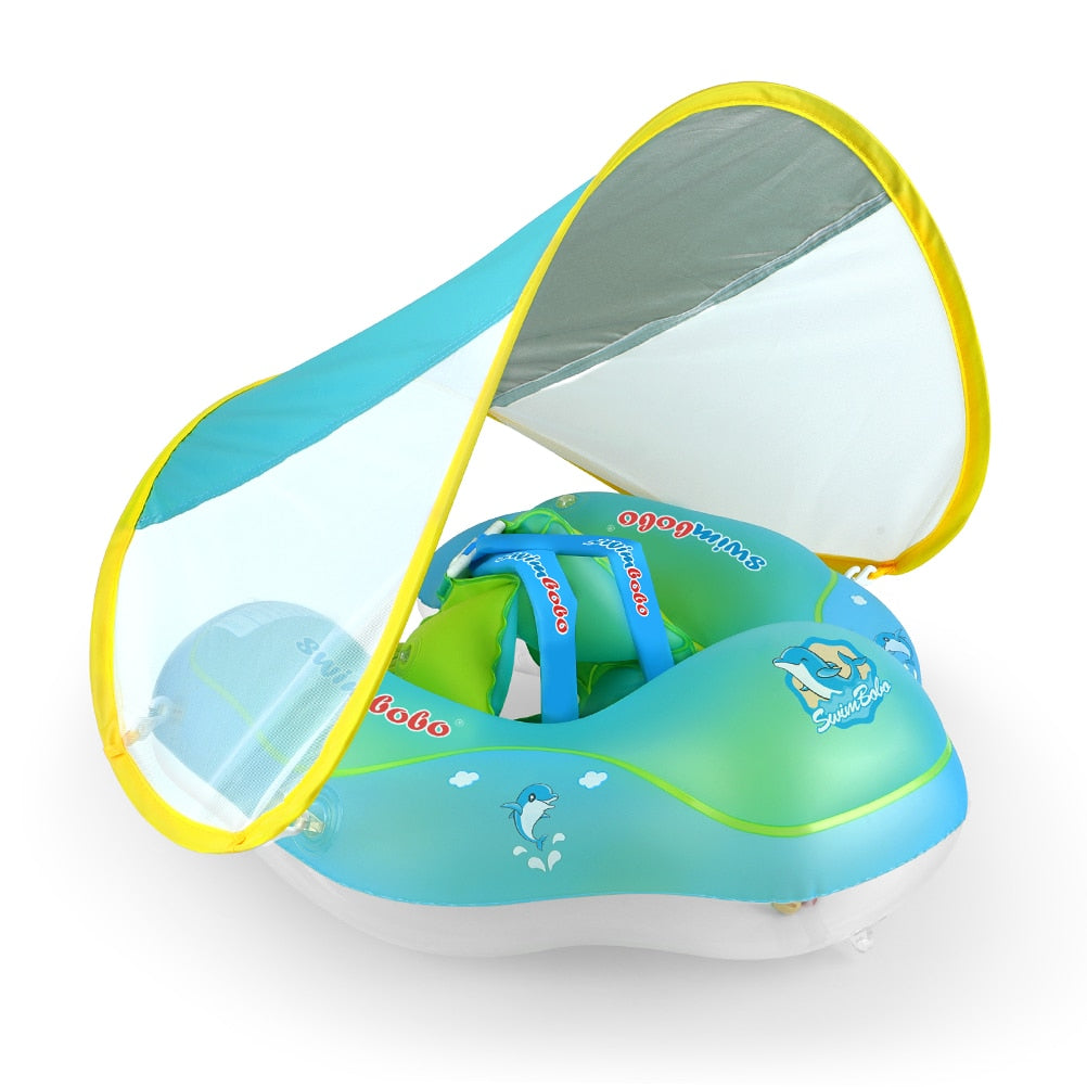 Baby Schwimmen Float Mit Baldachin Aufblasbare Infant Schwimm Ring