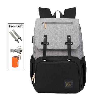 Windeltasche Mama Papa Rucksack Kinderwagen Tasche Wasserdichte Oxford Handtasche Stillwindel Kits Mutterschaftstasche USB Wärmer Halter