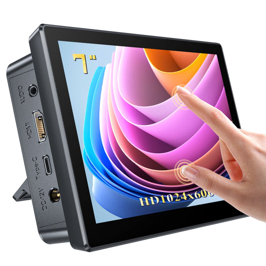 Raspberry Pi Gehäuse mit TouchScreen &amp, Lüfter EVICIV 7-10, Tragbarer Monitor RasPi 4, Touch Screen USB C HDMI RPi Display Rasberry 3 Kit