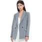 Herbst- und Frühlings-Blazerjacke für Damen, lässiger, einfarbiger, zweireihiger, dekorativer Mantel mit Taschen