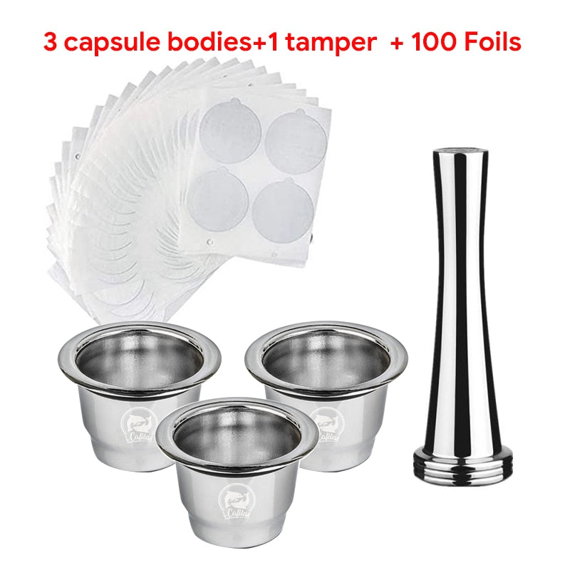 Wiederverwendbare Refill-Kapsel kapseln für Nespresso-Maschinen Espresso, hochwertige Edelstahl-Kapsel