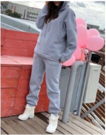 Damen Casual zweiteiler elegant Hoodie Sweatshirt und Harajuku, A-Linie Röcke mit fronttasche Anzug