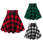 Schwarz karierter Damen-Gothic-Rock, plissiert, kariert, für Sommer,Frühling und Herbst, Mini-Rock Clubwear