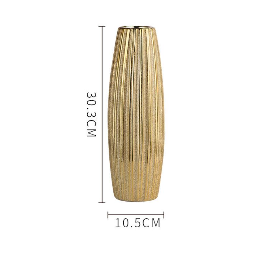 30CM Luxus Europa Gold Keramik Vase, Home Decor Kreatives Design Porzellan, Dekorative Blumenvase Für Hochzeitsdekoration
