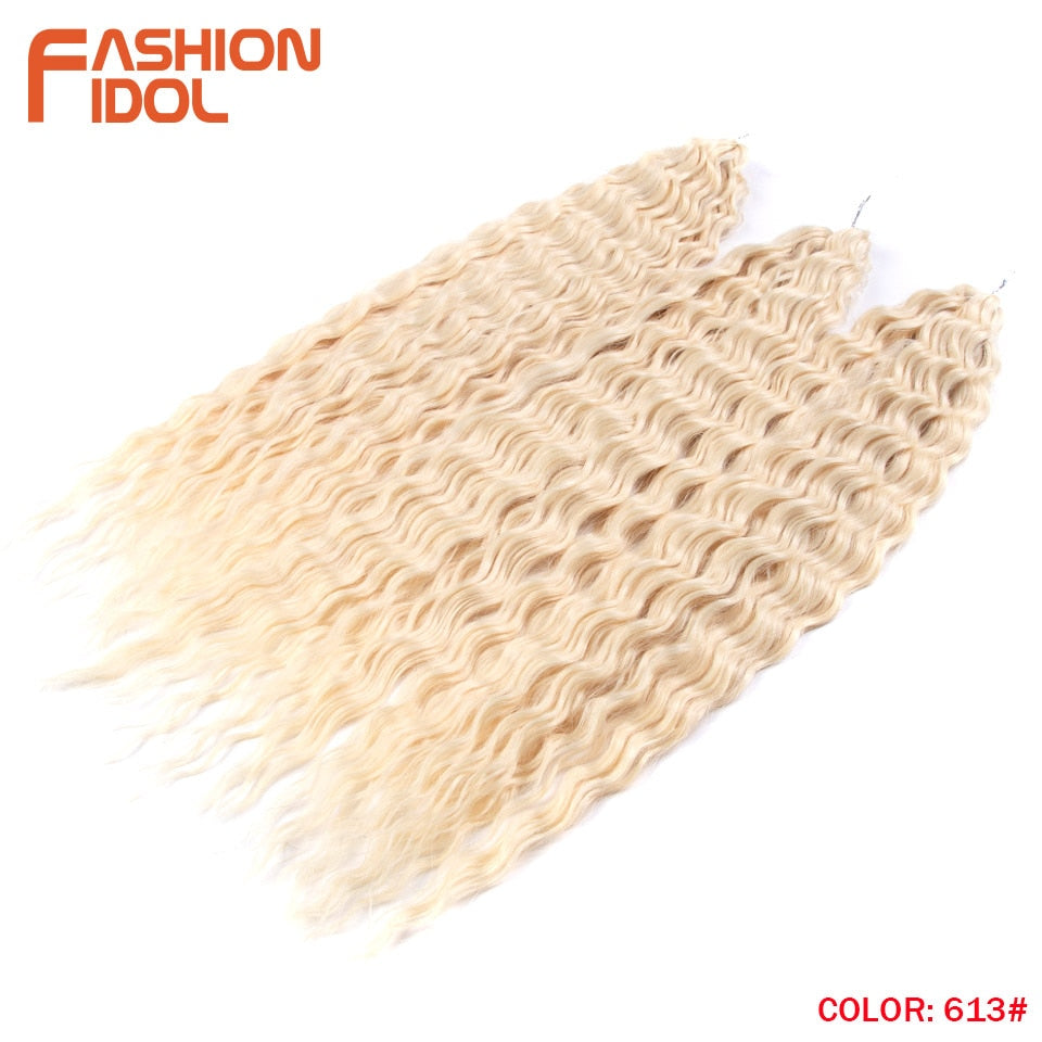 Ariel Curl Hair Wasserwelle Twist Crochet Hair Synthetic Braid Hair Ombre Blonde Pink 22 Inch Deep Wave Braiding Hair Extension