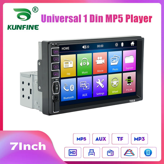 KUNFINE Universal 1 din Autoradio 7 "HD Touchscreen Auto audio Auto Stereo MP5 Auto Multimedia Player Autoradio mit Bluetooth FM