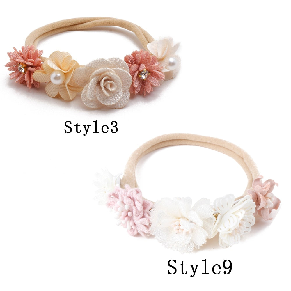 Baby Mädchen Stirnband Nettes Baby elastisches Haarband Neugeborenen Kopf Blume, Kleinkind Stirnband, Kopfbedeckung Kinder Zubehör