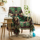 Sofa-Überwurfdecke im europäischen Stil, Baumwollfaden, gestrickte Decke mit Quastengeometrie