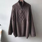 Überdimensionierter gestrickter Wolle Pullover für Frauen / dick warm gestrickter Pullover / Rollkragen solide Langarm