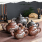 Große Kapazität handgefertigte Teekannen Yixing Lila Ton, Exquisite, handgefertigte, berühmte, chinesische Yixing-Teekanne und Tassen-Set