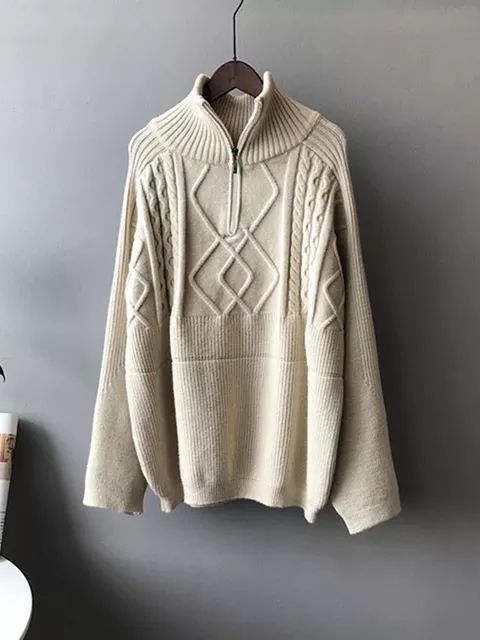 Überdimensionierter gestrickter Wolle Pullover für Frauen / dick warm gestrickter Pullover / Rollkragen solide Langarm