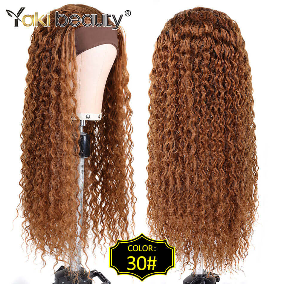 28 Zoll lange Afro Kinky Curly Stirnband Perücken, Synthetische Eis Stirnband Perücke für schwarze Frauen