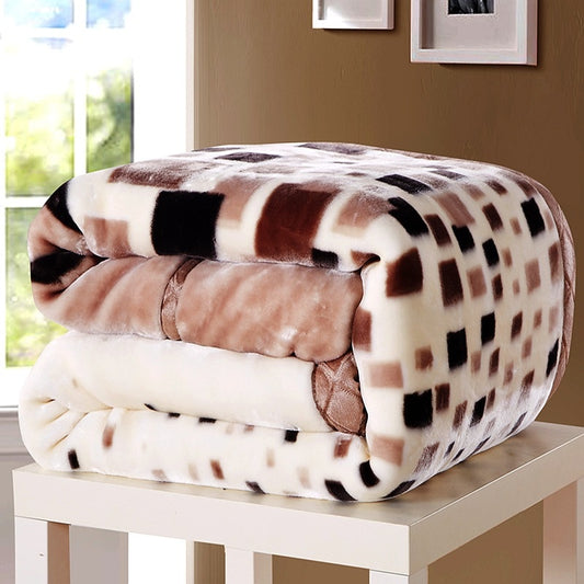 2–6 Kilogramm dicke, warme, flauschige, superweiche Rascheldecken, doppellagige Winter-Nerzdecke, fette Quilts, einzelne Decke in doppelter Größe